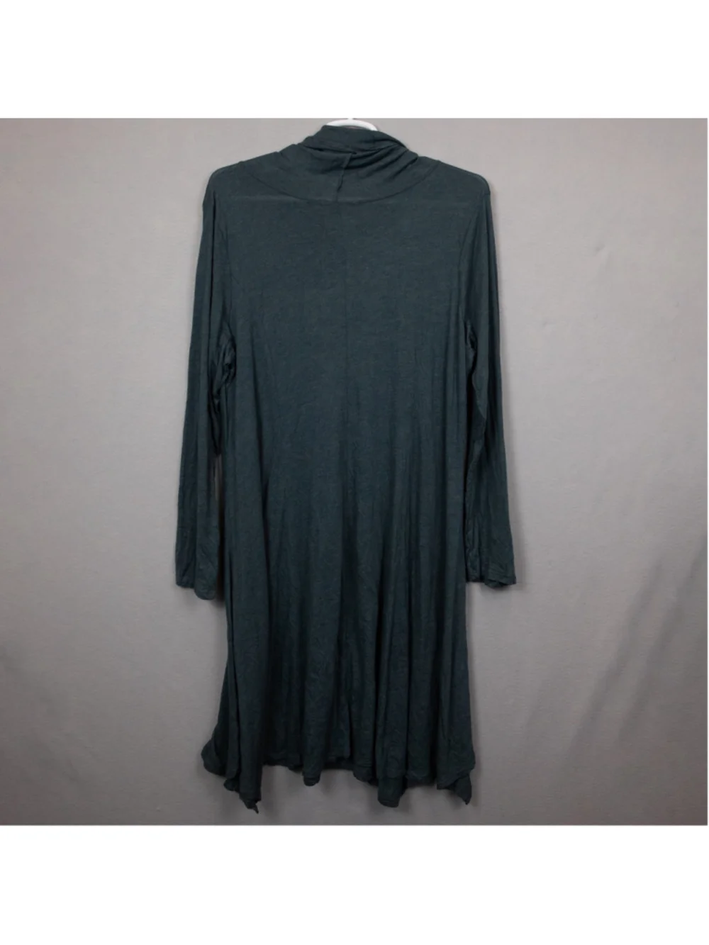 Chalet steel grey crinkle knit cowl neck long sleeve midi tunic dress NWT-2X